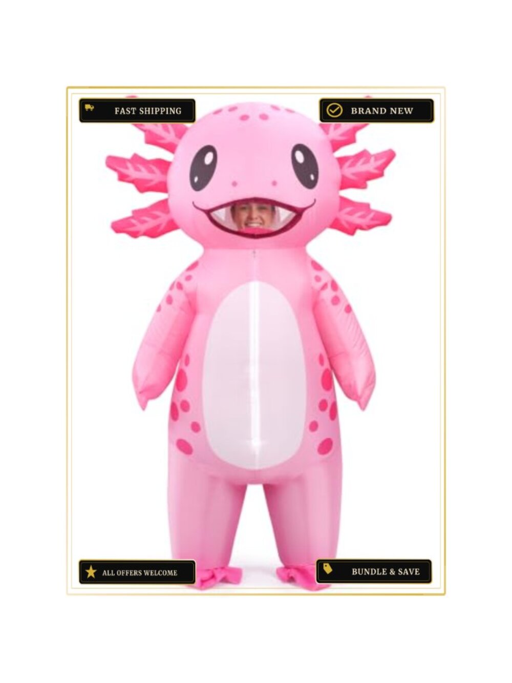 Inflatable Axolotl Costume Adult Blow Up Halloween Cosplay